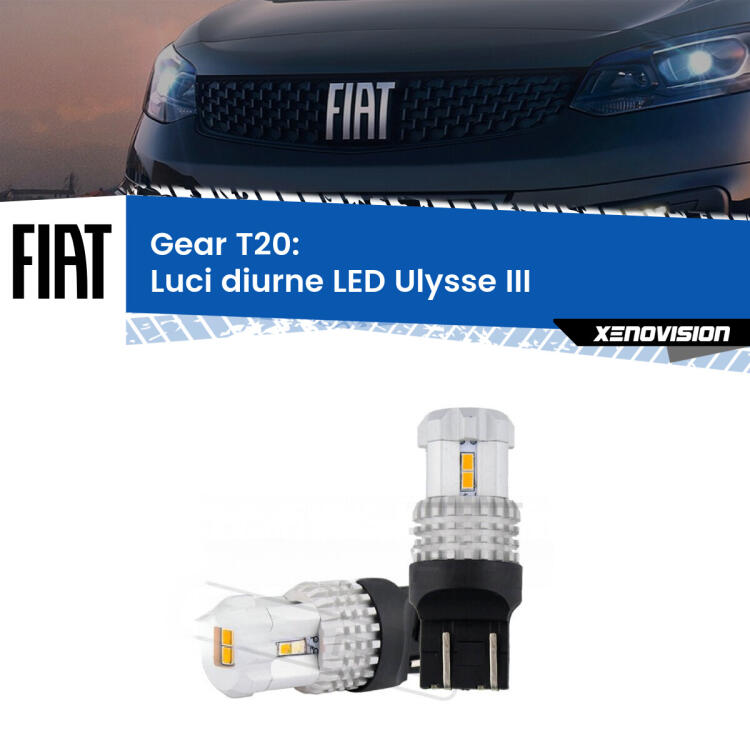 <strong>LED T20 </strong><strong>Luci diurne</strong> <strong>Fiat</strong> <strong>Ulysse </strong>(III) 2022 in poi. Coppia LED effetto Stealth, ottima resa in ogni direzione, Qualità Massima.