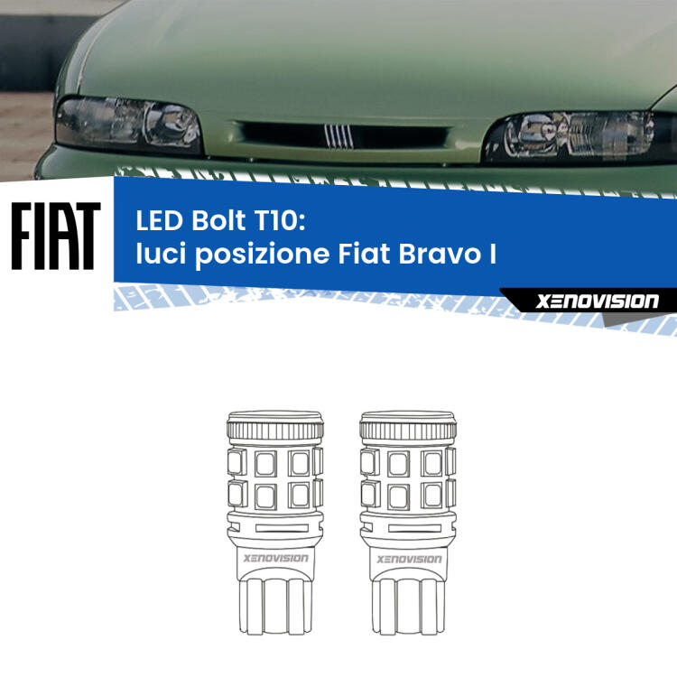 <strong>Luci posizione LED per Fiat Bravo I</strong>  1995-2001. Coppia lampade <strong>T10</strong> modello Bolt canbus.