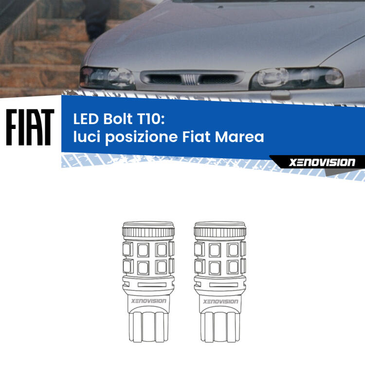 <strong>Luci posizione LED per Fiat Marea</strong>  1996-2002. Coppia lampade <strong>T10</strong> modello Bolt canbus.