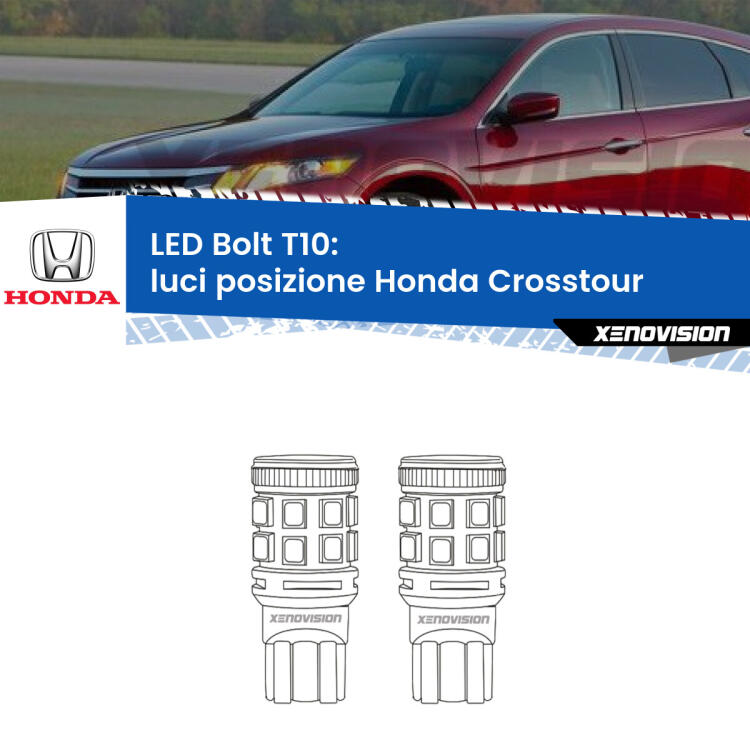 <strong>Luci posizione LED per Honda Crosstour</strong>  2010-2015. Coppia lampade <strong>T10</strong> modello Bolt canbus.