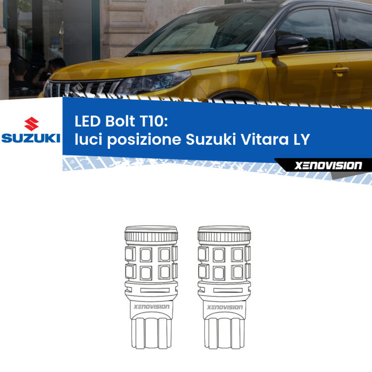<strong>Luci posizione LED per Suzuki Vitara</strong> LY 2015in poi. Coppia lampade <strong>T10</strong> modello Bolt canbus.
