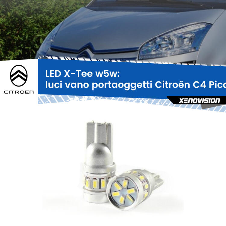 <strong>LED luci vano portaoggetti per Citroën C4 Picasso</strong>  2006 - 2013. Lampade <strong>W5W</strong> modello X-Tee Xenovision top di gamma.