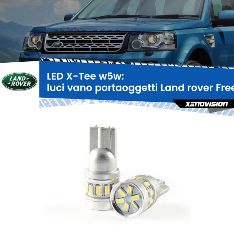 <strong>LED luci vano portaoggetti per Land rover Freelander 2</strong> L359 2006 - 2014. Lampade <strong>W5W</strong> modello X-Tee Xenovision top di gamma.