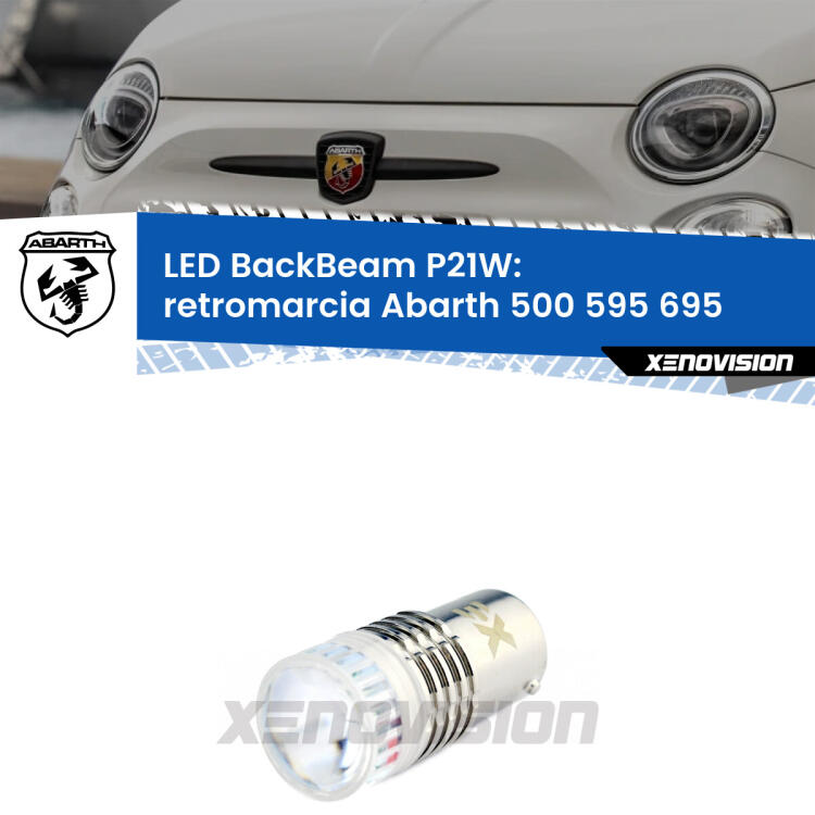 <strong>Retromarcia LED per Abarth 500 595 695</strong>  2008 - 2014. Lampada <strong>P21W</strong> canbus. Illumina a giorno con questo straordinario cannone LED a luminosità estrema.