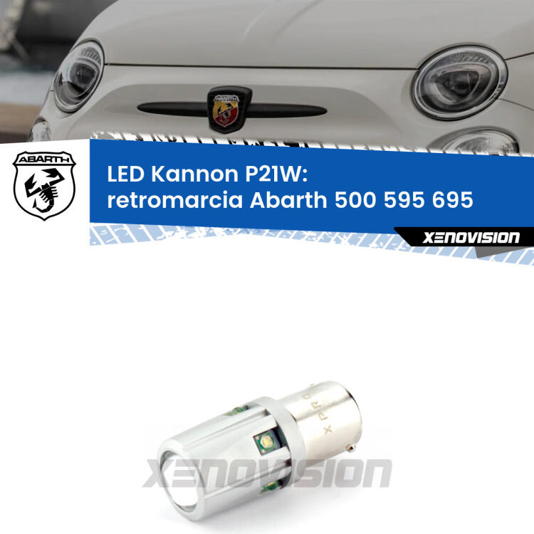 <strong>LED per Retromarcia Abarth 500 595 695  2008 - 2014.</strong>Lampadina P21W con una poderosa illuminazione frontale rafforzata da 5 potenti chip laterali.