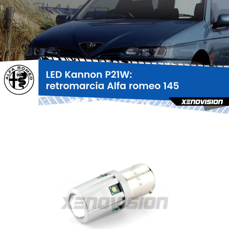 <strong>LED per Retromarcia Alfa romeo 145  1994 - 2001.</strong>Lampadina P21W con una poderosa illuminazione frontale rafforzata da 5 potenti chip laterali.