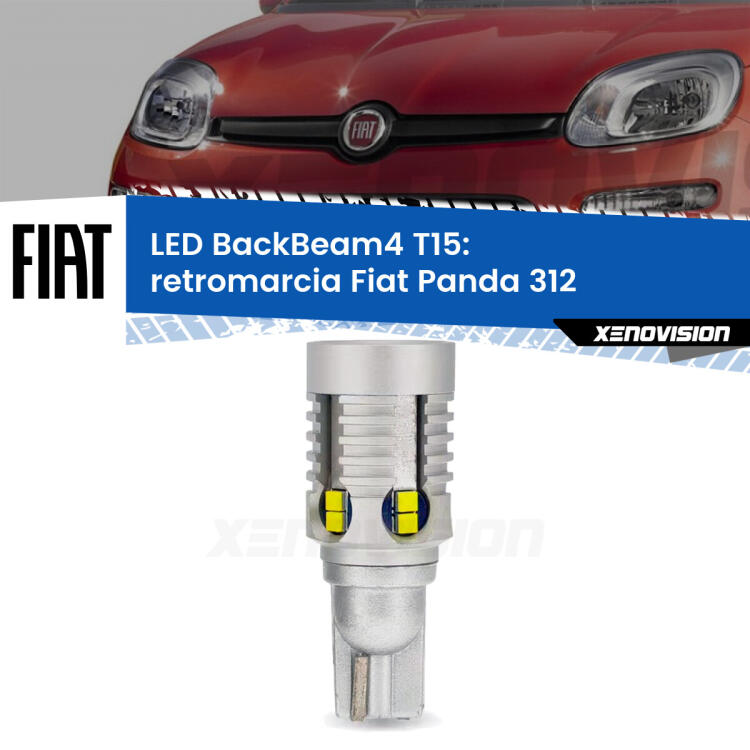 <strong>Retromarcia LED per Fiat Panda</strong> 312 2012 in poi. Lampada <strong>T15</strong> canbus modello BackBeam4.