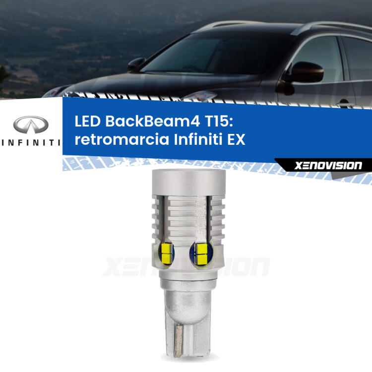 <strong>Retromarcia LED per Infiniti EX</strong>  2008 in poi. Lampada <strong>T15</strong> canbus modello BackBeam4.