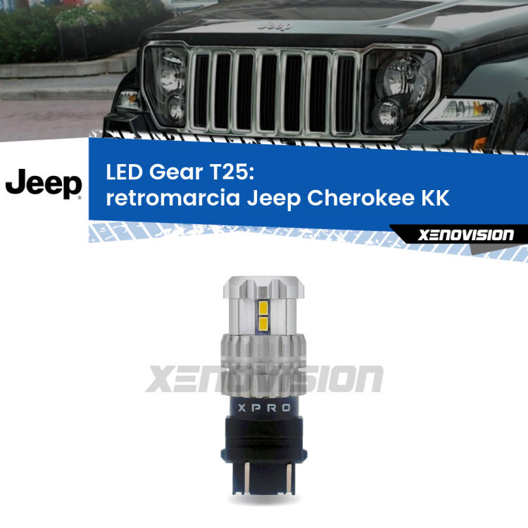 <strong>Retromarcia LED per Jeep Cherokee</strong> KK 2008 - 2013. Lampada <strong>T25</strong> 6000k modello Gear.