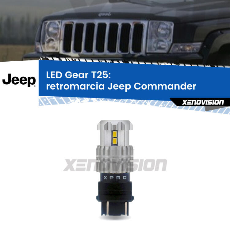 <strong>Retromarcia LED per Jeep Commander</strong>  2005 - 2010. Lampada <strong>T25</strong> 6000k modello Gear.