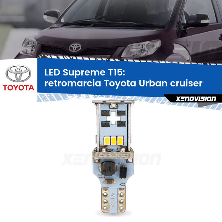 <strong>LED retromarcia per Toyota Urban cruiser</strong>  2007 - 2016. 15 Chip CREE 3535, sviluppa un'incredibile potenza. Qualità Massima. Oltre 6W reali di pura potenza.