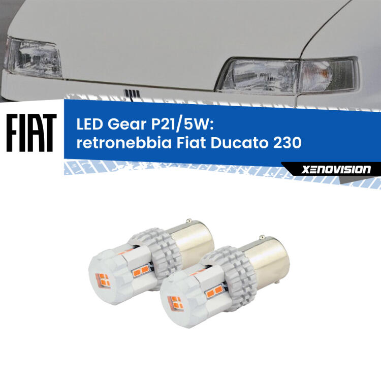 <strong>Retronebbia LED per Fiat Ducato</strong> 230 1994 - 2002. Due lampade <strong>P21/5W</strong> rosse non canbus modello Gear.