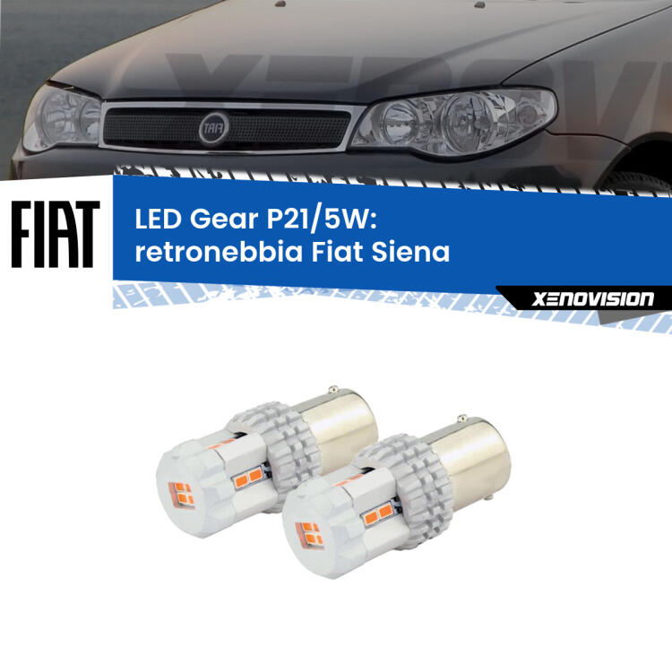<strong>Retronebbia LED per Fiat Siena</strong>  1996 - 2012. Due lampade <strong>P21/5W</strong> rosse non canbus modello Gear.