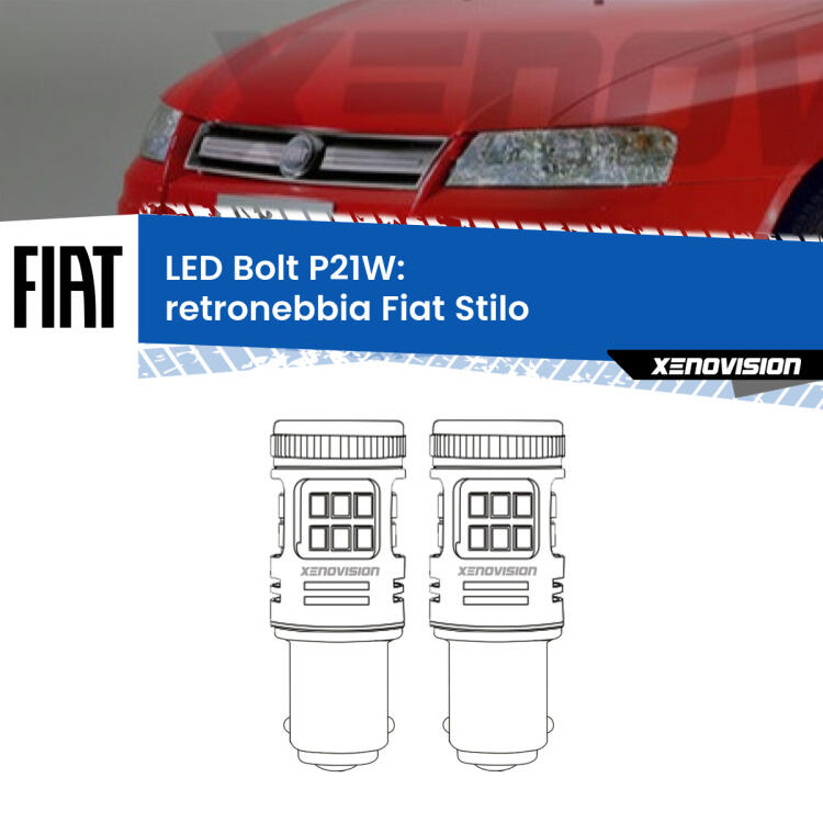 <strong>Retronebbia LED per Fiat Stilo</strong>  2001 - 2006. Coppia lampade <strong>P21W</strong> modello Bolt canbus.