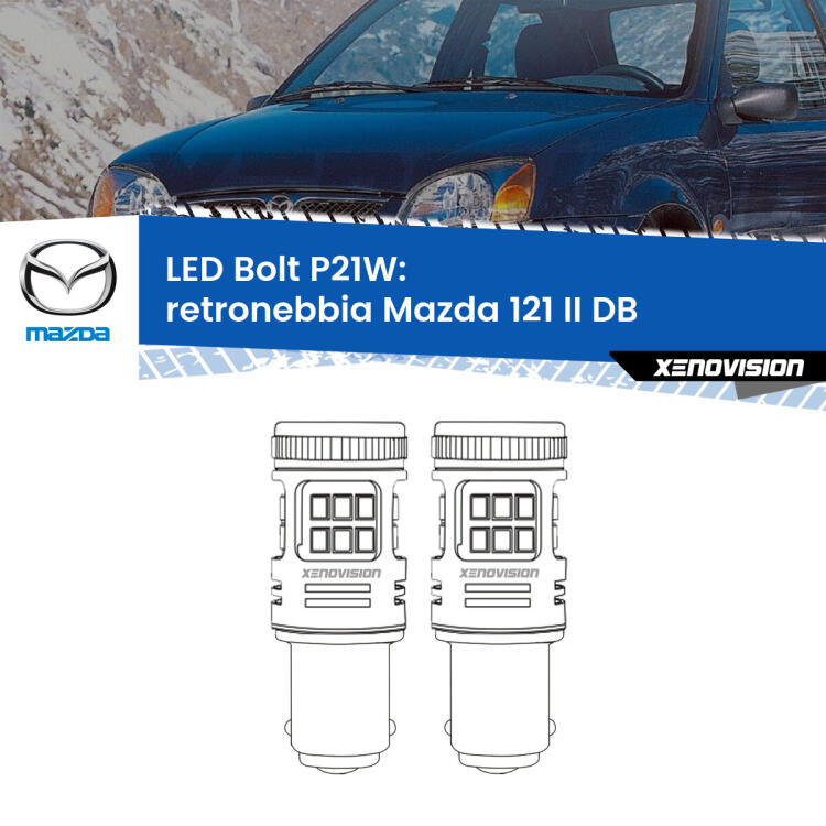 <strong>Retronebbia LED per Mazda 121 II</strong> DB 1990 - 1996. Coppia lampade <strong>P21W</strong> modello Bolt canbus.