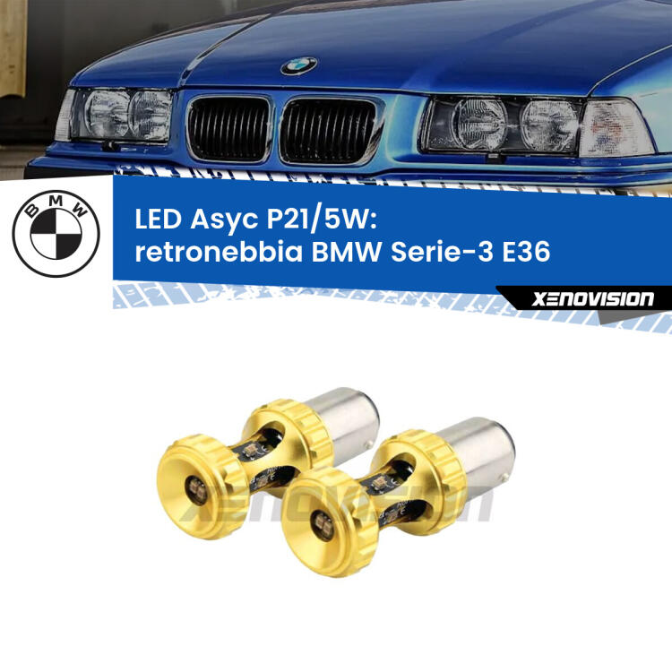 <strong>retronebbia LED per BMW Serie-3</strong> E36 1990 - 1998. Lampadina <strong>P21/5W</strong> rossa Canbus modello Asyc Xenovision.
