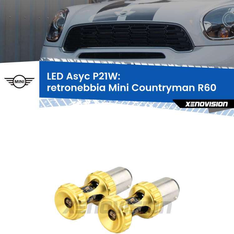 <strong>Retronebbia LED per Mini Countryman</strong> R60 2010 - 2016. Coppia lampade <strong>P21W</strong> super canbus Rosse modello Gear2.