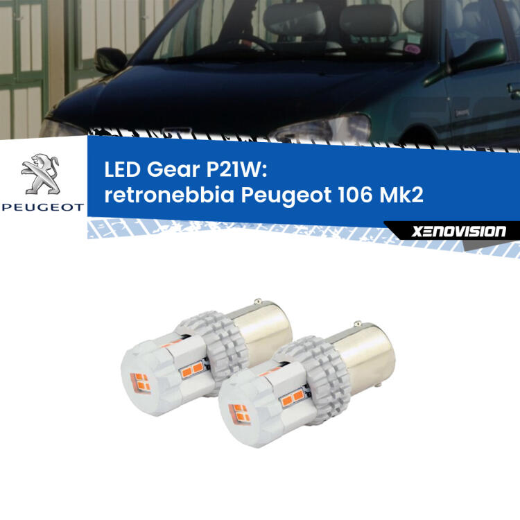<p>Coppia <strong>LED P21W Rossi per </strong><strong>Retronebbia</strong> <strong>Peugeot</strong> <strong>106 </strong>(Mk2) 1996 - 2004: ultracompatti, illuminazione a 360 gradi e Canbus. Qualità Massima.</p>
<div> </div>