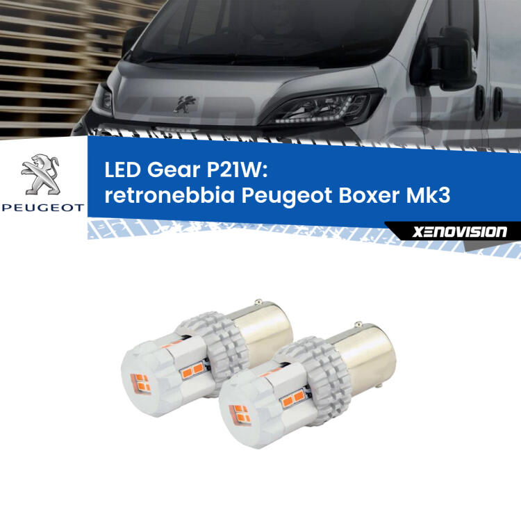 <p>Coppia <strong>LED P21W Rossi per </strong><strong>Retronebbia</strong> <strong>Peugeot</strong> <strong>Boxer </strong>(Mk3) 2006 - 2014: ultracompatti, illuminazione a 360 gradi e Canbus. Qualità Massima.</p>
<div> </div>