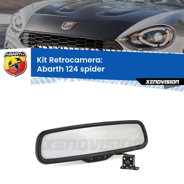 Kit Telecamera Parcheggio e Specchietto retrovisore con display invisibile per Abarth 124 spider . Spento è identico all’originale. In retromarcia, l’immagine appare in un riquadro prima invisibile