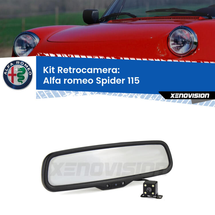 Kit Telecamera Parcheggio e Specchietto retrovisore con display invisibile per Alfa romeo Spider 115. Spento è identico all’originale. In retromarcia, l’immagine appare in un riquadro prima invisibile