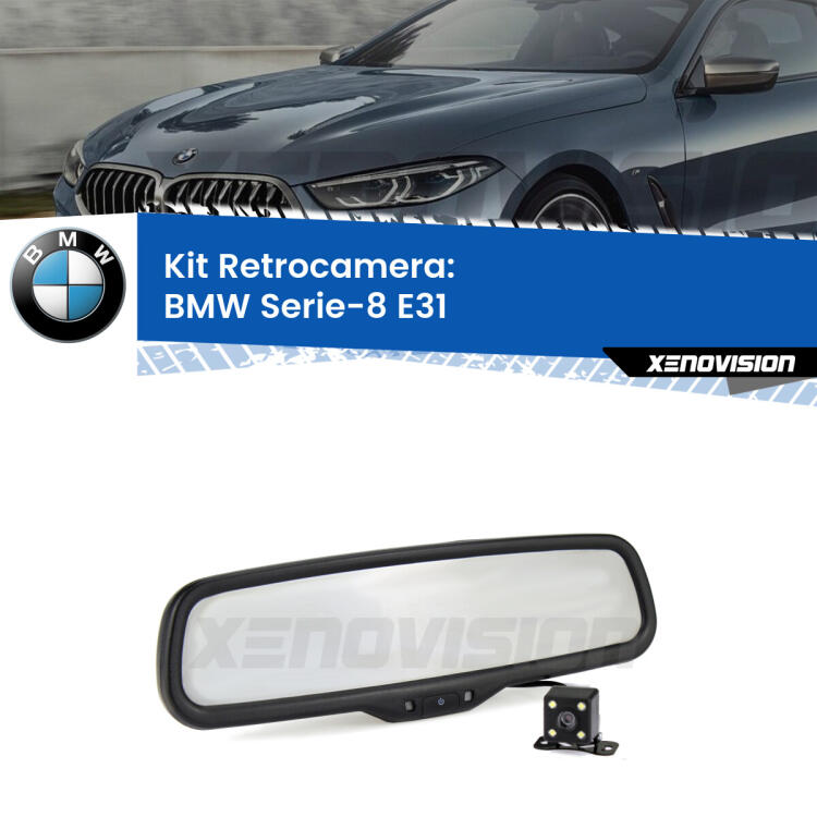 Kit Telecamera Parcheggio e Specchietto retrovisore con display invisibile per BMW Serie-8 E31. Spento è identico all’originale. In retromarcia, l’immagine appare in un riquadro prima invisibile