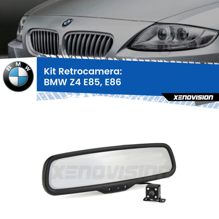 Kit Telecamera Parcheggio e Specchietto retrovisore con display invisibile per BMW Z4 E85, E86. Spento è identico all’originale. In retromarcia, l’immagine appare in un riquadro prima invisibile