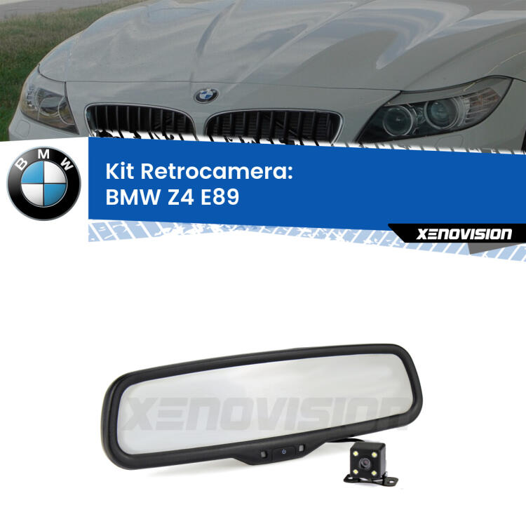 Kit Telecamera Parcheggio e Specchietto retrovisore con display invisibile per BMW Z4 E89. Spento è identico all’originale. In retromarcia, l’immagine appare in un riquadro prima invisibile
