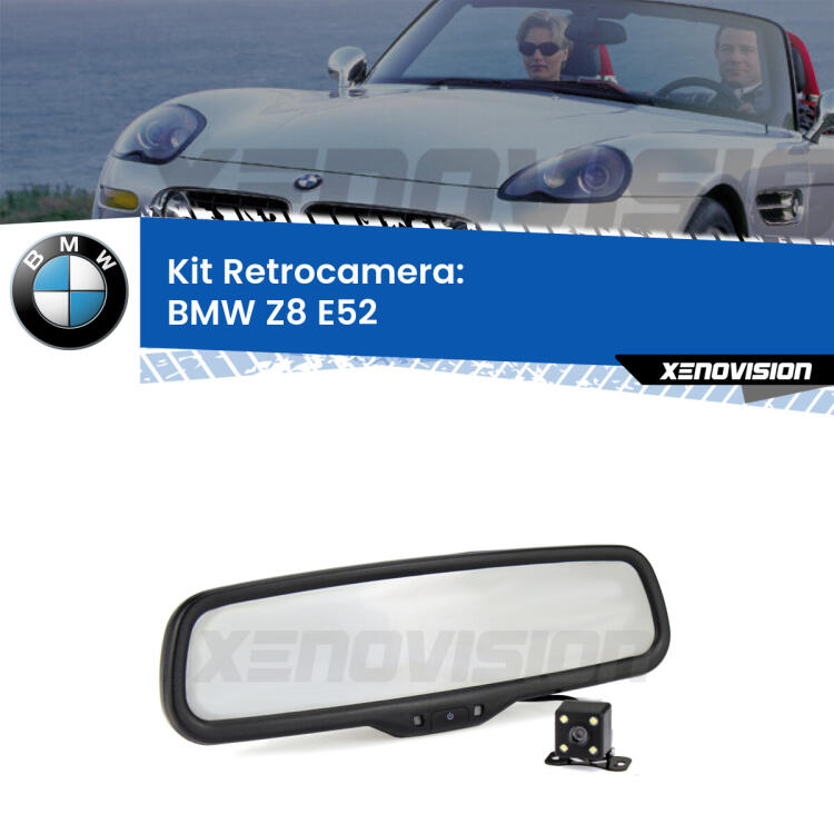 Kit Telecamera Parcheggio e Specchietto retrovisore con display invisibile per BMW Z8 E52. Spento è identico all’originale. In retromarcia, l’immagine appare in un riquadro prima invisibile