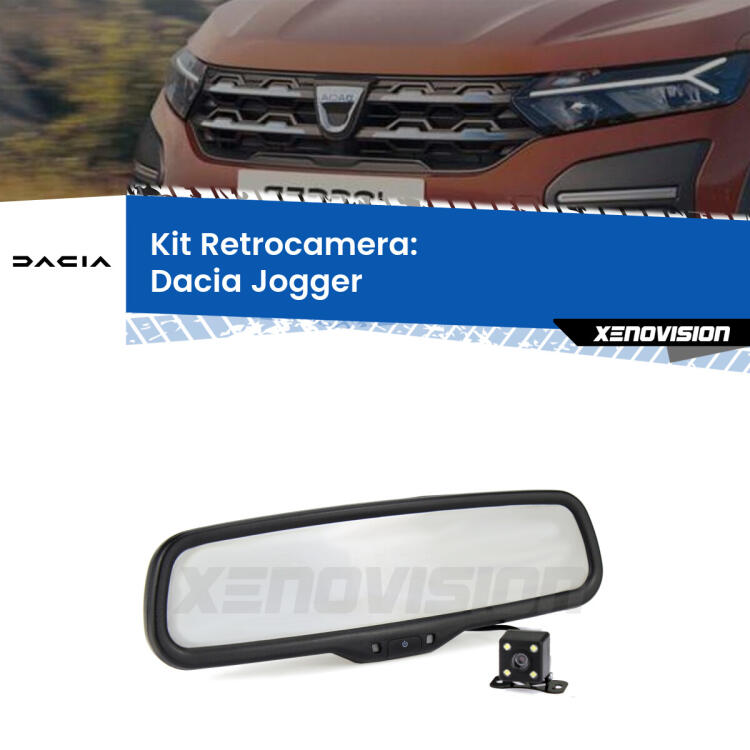 Kit Telecamera Parcheggio e Specchietto retrovisore con display invisibile per Dacia Jogger . Spento è identico all’originale. In retromarcia, l’immagine appare in un riquadro prima invisibile