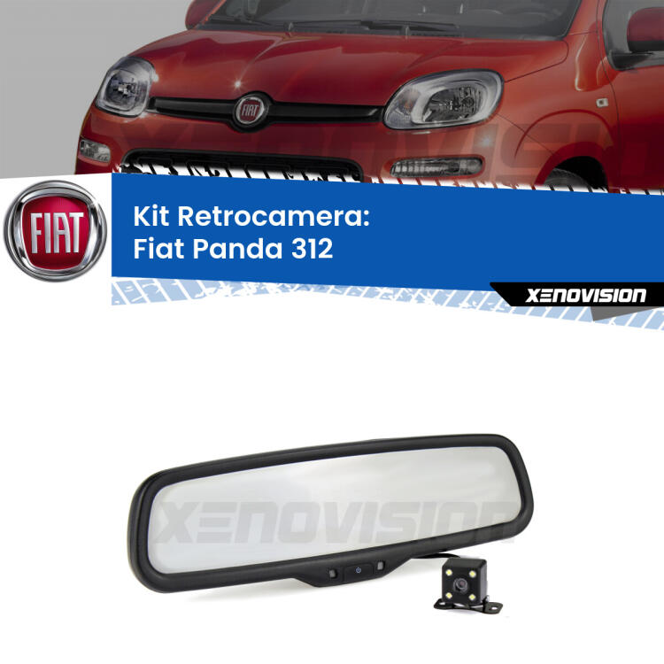 Kit Telecamera Parcheggio e Specchietto retrovisore con display invisibile per Fiat Panda 312. Spento è identico all’originale. In retromarcia, l’immagine appare in un riquadro prima invisibile