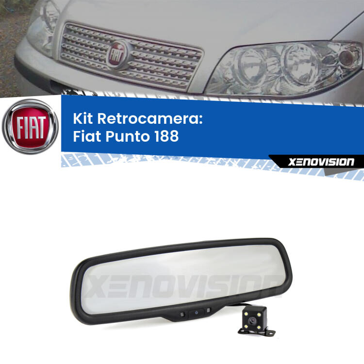 Kit Telecamera Parcheggio e Specchietto retrovisore con display invisibile per Fiat Punto 188. Spento è identico all’originale. In retromarcia, l’immagine appare in un riquadro prima invisibile