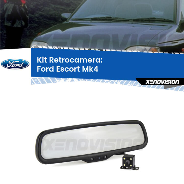 Kit Telecamera Parcheggio e Specchietto retrovisore con display invisibile per Ford Escort Mk4. Spento è identico all’originale. In retromarcia, l’immagine appare in un riquadro prima invisibile