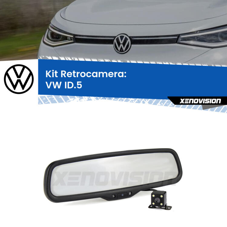 Kit Telecamera Parcheggio e Specchietto retrovisore con display invisibile per VW ID.5 . Spento è identico all’originale. In retromarcia, l’immagine appare in un riquadro prima invisibile