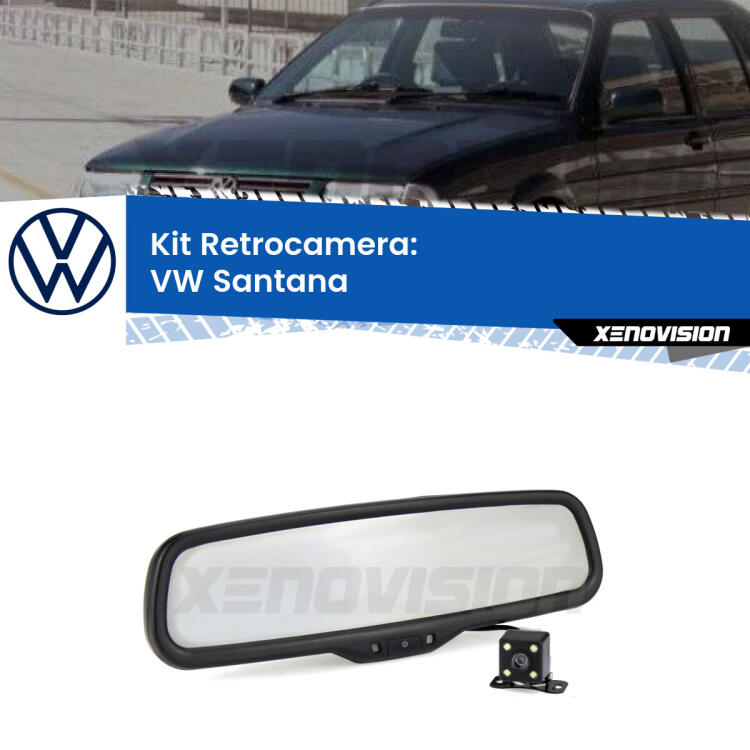 Kit Telecamera Parcheggio e Specchietto retrovisore con display invisibile per VW Santana . Spento è identico all’originale. In retromarcia, l’immagine appare in un riquadro prima invisibile