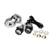 Kit Proiettori HID Bi-Xenon Lenticolari da 2.5" Mini H1 per parabole H7 H4 + Cover + Cavo Relè