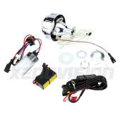 MT03 Proiettore Lenticolare 2.5" BiXenon Moto Ciclope Angel Eyes Bianco Rosso