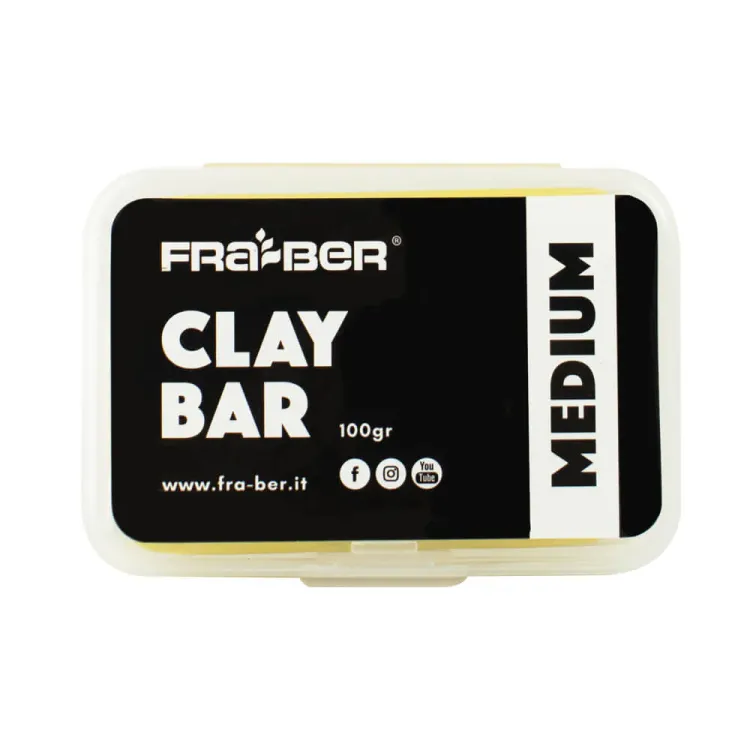 Clay Bar per decontaminare superfici verniciate e cromate, facile da usare e riutilizzabile. <b>Durezza media</b> adatta al 90% delle situazioni.