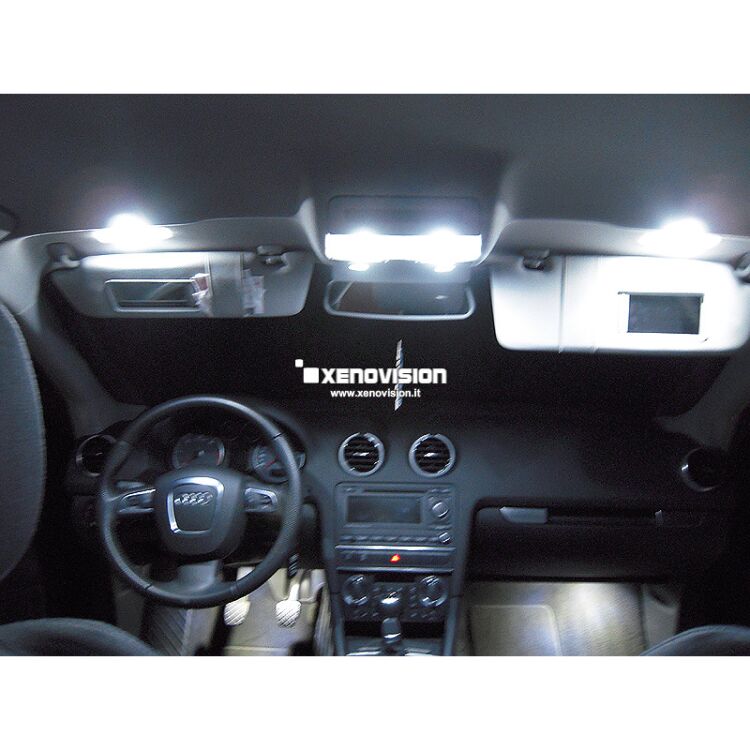 <p>Kit Led Audi A3 2011 FULL, conversione a Led per A3. Zero spie, Altissima Qualit&agrave;. Luce Bianco Lunare 6000k su ogni punto luce interno ed esterno.</p>
