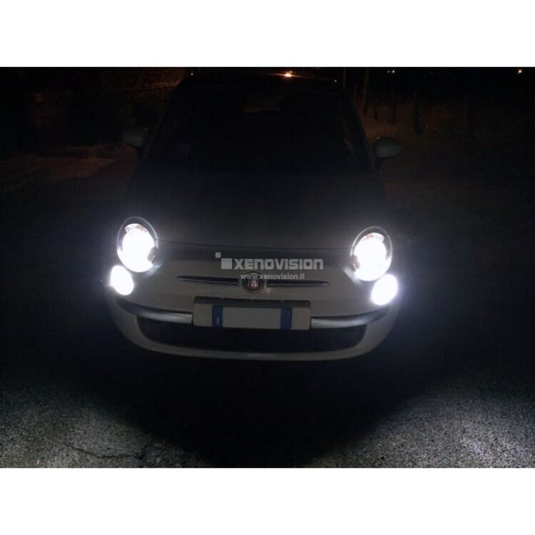 <p>Kit xenon e DRL Led Ultraluminosi (400Lumen!) per Fiat 500. 100% Plug&amp;Play, l&#39;unico in Italia con Led DRL Ultraluminosi zero spie. Un prodotto completo e introvabile altrove, qualit&agrave; Garantita Xenovision.</p>