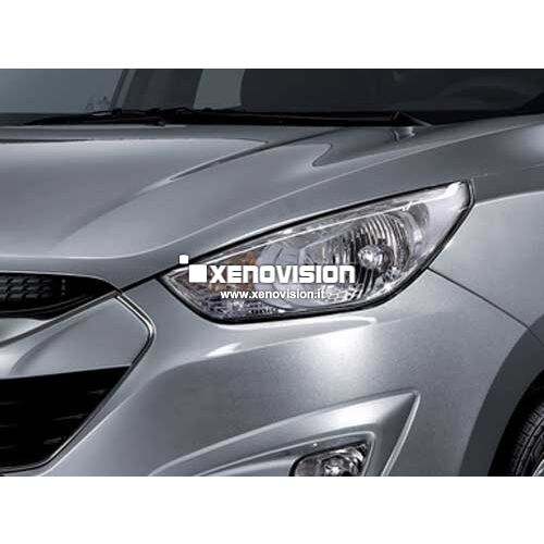 <p>Kit BiXenon 55W specifico per il faro della Hyundai Tucson e Luci Posizione a Led in tinta. Plug&amp;Play zero spie, contiene tutto l&#39;occorrente. Luce Bianco Lunare 6000k.</p>
