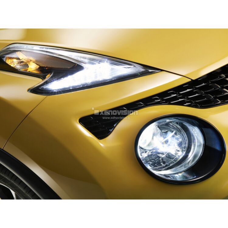 <p>Kit Xenon 35W specifico per il faro della Nissan Juke restyling dal 2014 in poi. Il kit ha lampade in tinta con i Led Luci Diurne DRL gi&agrave; presenti nel faro. Plug&amp;Play zero spie, contiene tutto l'occorrente.</p>