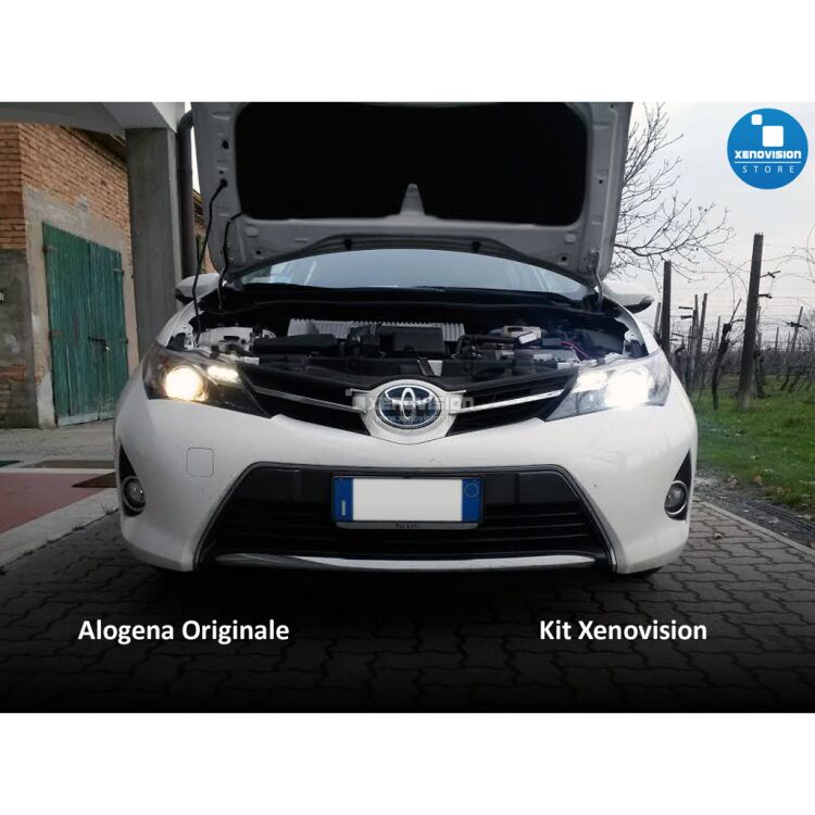 <p>Kit Xenon 35W specifico per il faro della Toyota Auris, con lampade specifiche introvabili, a 6000k. Plug&amp;Play zero spie, contiene tutto l&#39;occorrente. L&#39;unico con lampade Xenon in tinta con i Led originali del faro.&nbsp; </p>
