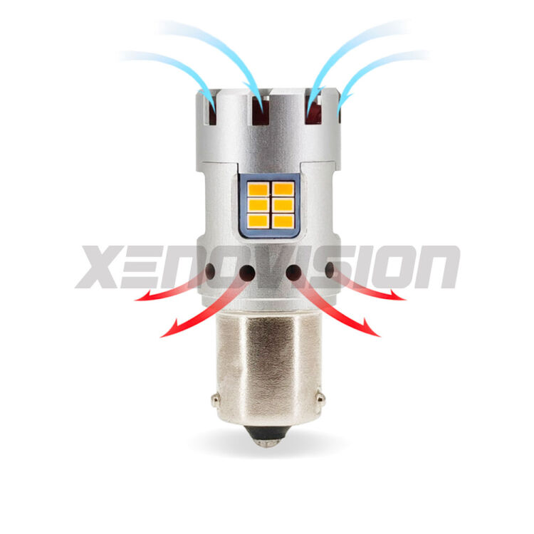 <strong>Freccia Anteriore LED no-spie per Mazda MX-6</strong>  1992 - 1997. Lampada <strong>PY21W</strong> modello Gear3 no Hyperflash, raffreddata a ventola.