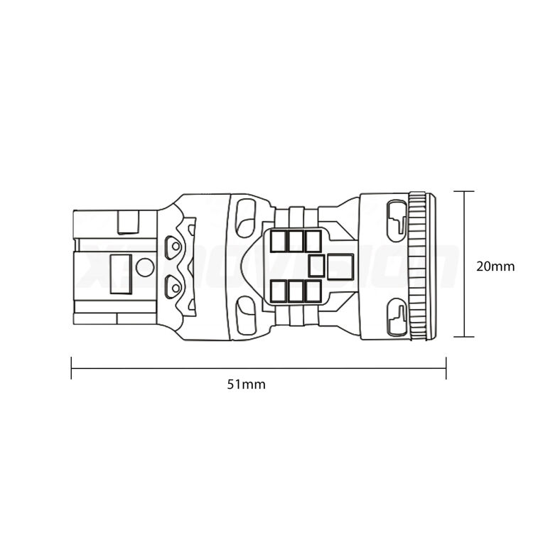 <strong>Luci diurne LED no-spie per VW Touareg</strong> CR 2018 in poi. Coppia lampade <strong>T20</strong> modello Cobra super-canbus, raffreddate a ventola.